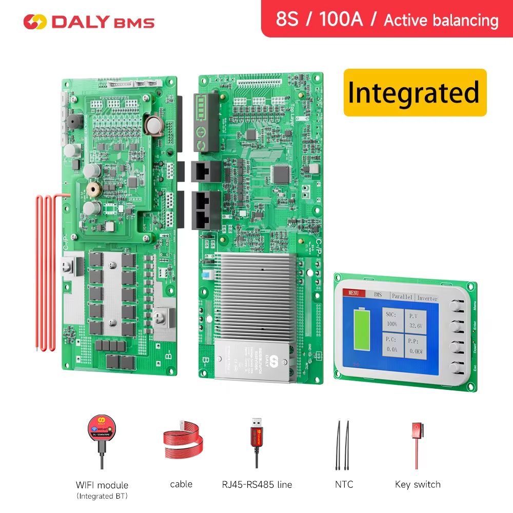 Daly Smart Inverter BMS LiFePO4 Battery Management System With Active Balancer For 24V 48V Energy 10