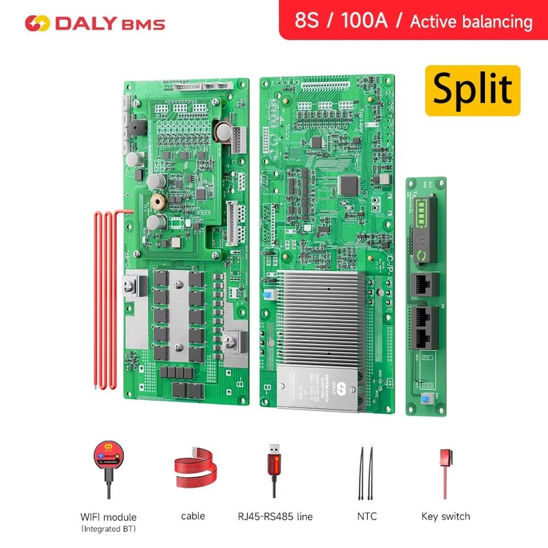 Daly Smart Inverter BMS LiFePO4 Battery Management System With Active Balancer For 24V 48V Energy 12