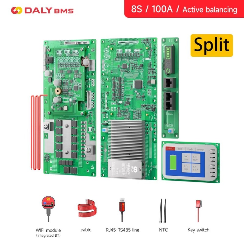 Daly Smart Inverter BMS LiFePO4 Battery Management System With Active Balancer For 24V 48V Energy 16