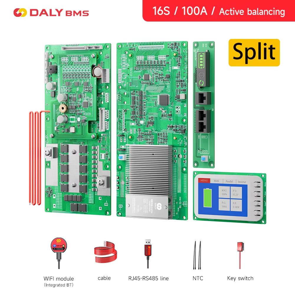 Daly Smart Inverter BMS LiFePO4 Battery Management System With Active Balancer For 24V 48V Energy 17