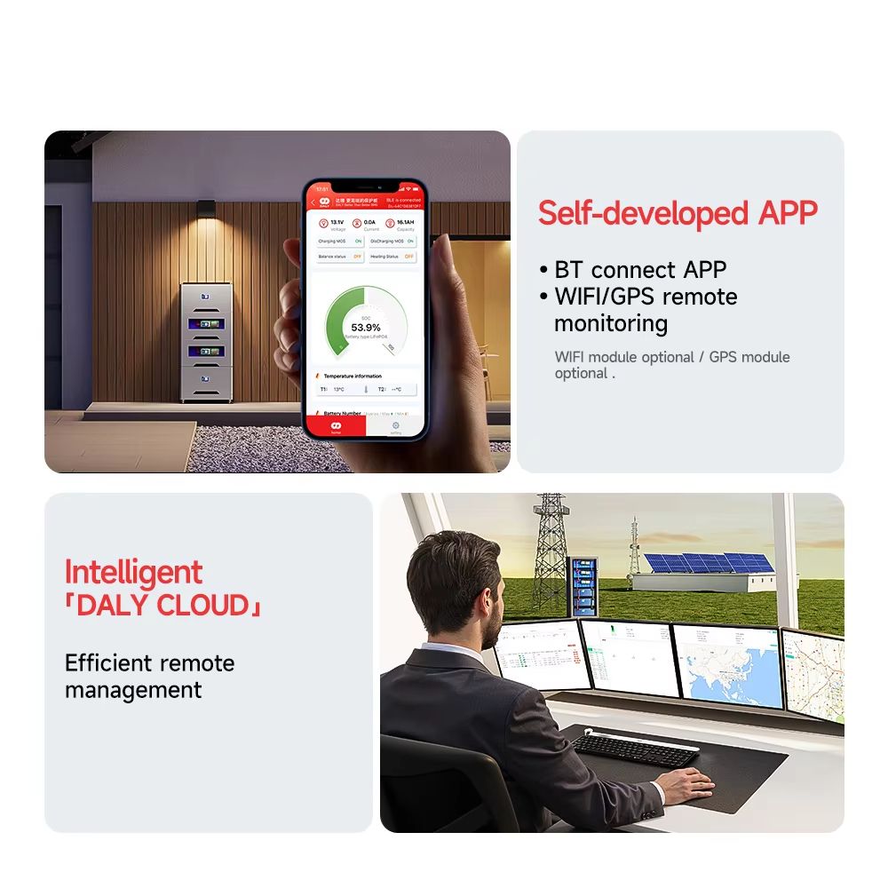 Daly Smart Inverter BMS LiFePO4 Battery Management System With Active Balancer For 24V 48V Energy 5