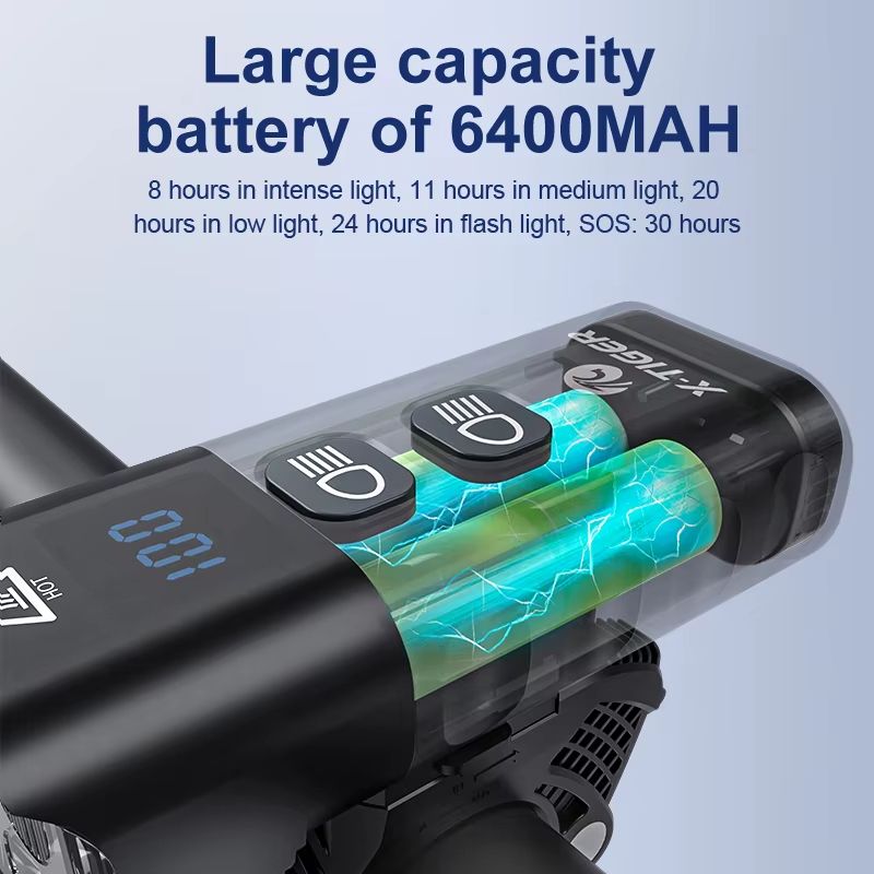 XTIGER 2400 Lumen Waterproof Bike Light  USB Rechargeable Aluminum Alloy Cycling Headlight For MTB  3