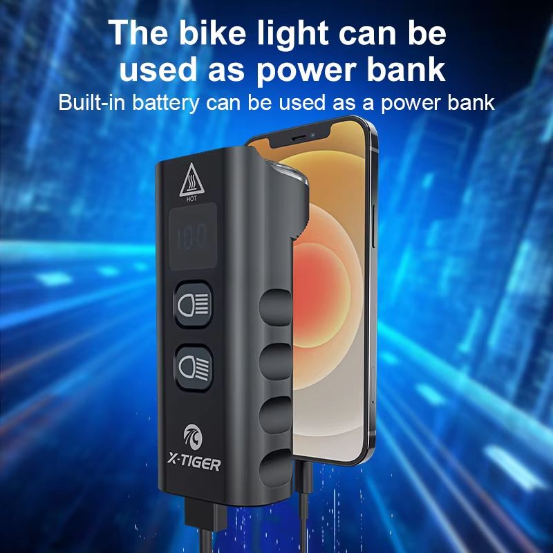 XTIGER 2400 Lumen Waterproof Bike Light  USB Rechargeable Aluminum Alloy Cycling Headlight For MTB  4