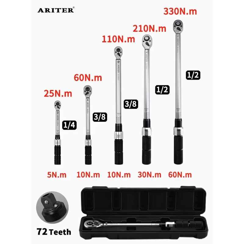 ARITER High Precision Click Torque Wrench 14 38 12 Drive Professional 3 Accuracy For Bicycle Car 1