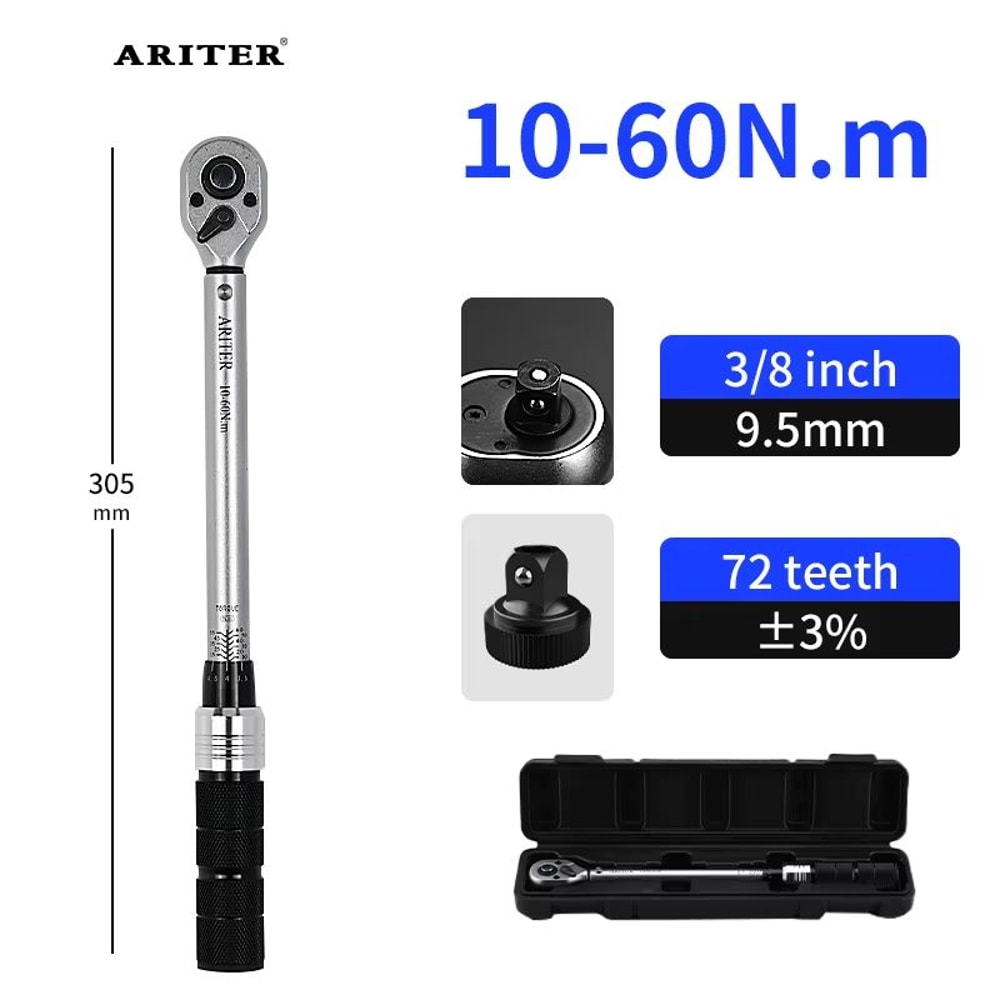 ARITER High Precision Click Torque Wrench 14 38 12 Drive Professional 3 Accuracy For Bicycle Car 6