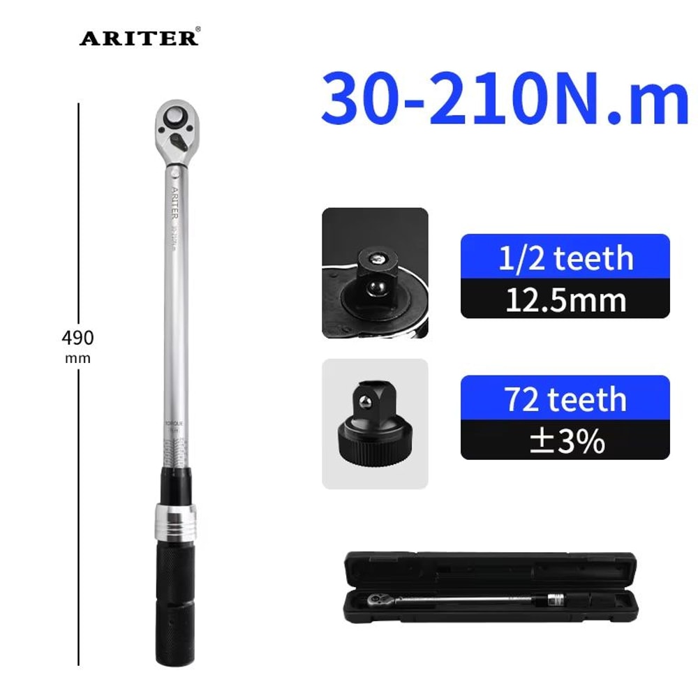 ARITER High Precision Click Torque Wrench 14 38 12 Drive Professional 3 Accuracy For Bicycle Car 8