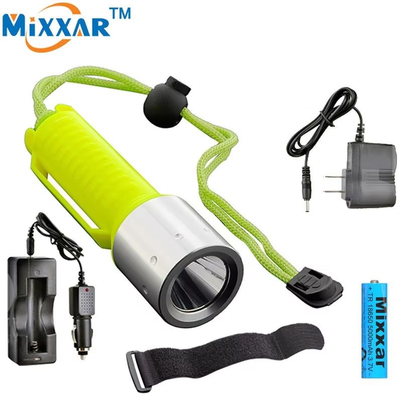ZK20 Rechargeable Diving Flashlight  Powerful Q5 LED Underwater Scuba Torch With 18650 Battery 1