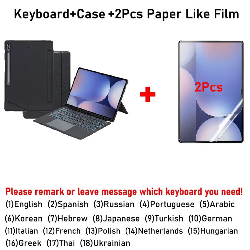 Detachable Backlit Keyboard Case For Samsung Galaxy Tab S10 Plus S10 Ultra S9 S8 S7 And A9  Slim Pr 7