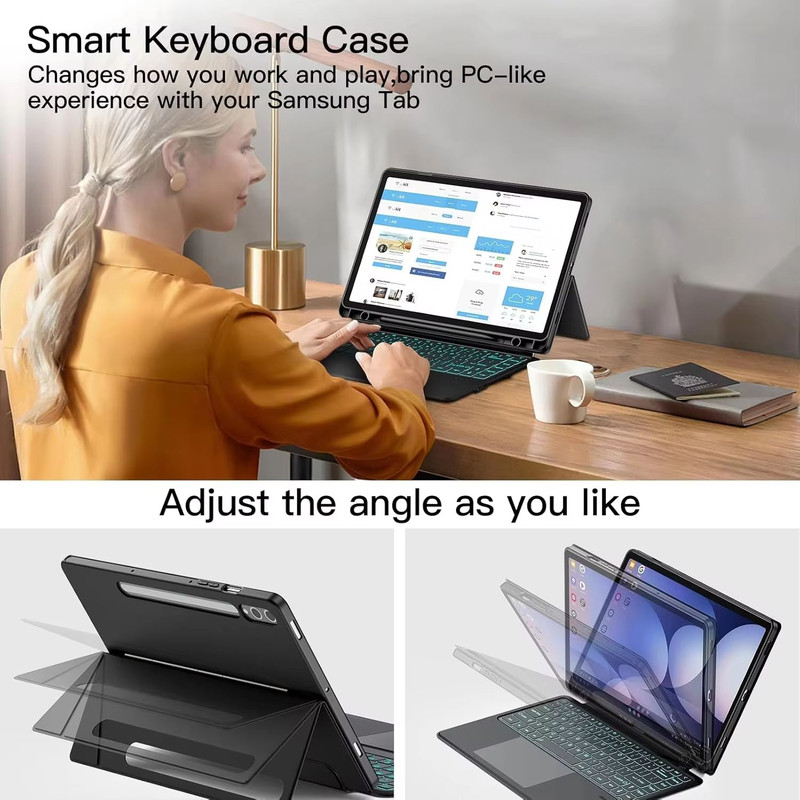 Detachable Backlit Keyboard Case For Samsung Galaxy Tab S10 Plus S10 Ultra S9 S8 S7 And A9  Slim Pr 1