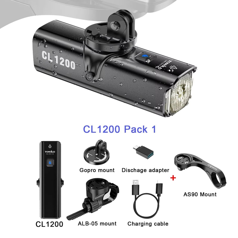 TOWILD CL1200 Smart Bike Headlight 1200 Lumen USBC Rechargeable Bicycle Light With Remote Control 10
