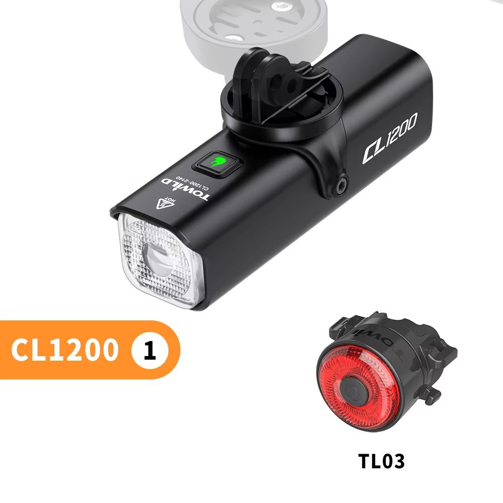 TOWILD CL1200 Smart Bike Headlight 1200 Lumen USBC Rechargeable Bicycle Light With Remote Control 12