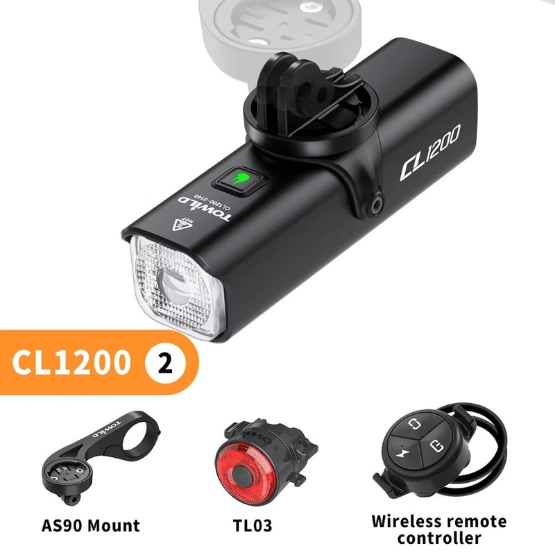 TOWILD CL1200 Smart Bike Headlight 1200 Lumen USBC Rechargeable Bicycle Light With Remote Control 13
