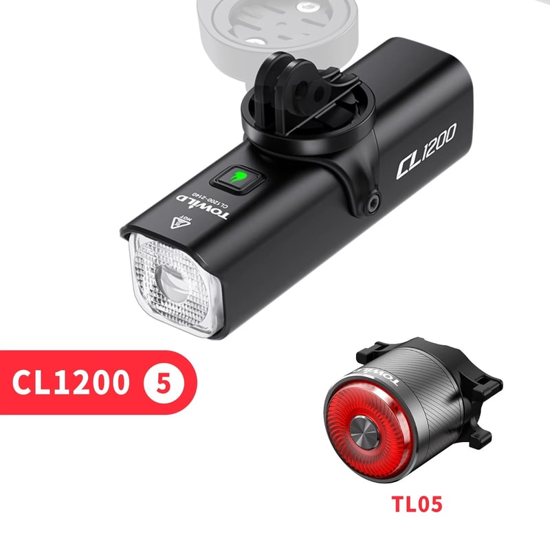 TOWILD CL1200 Smart Bike Headlight 1200 Lumen USBC Rechargeable Bicycle Light With Remote Control 15