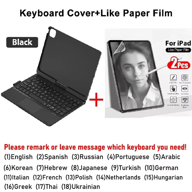 Magic Keyboard Case For IPad Pro  Air  Backlit Wireless Keyboard With Trackpad And Protective Cover 9