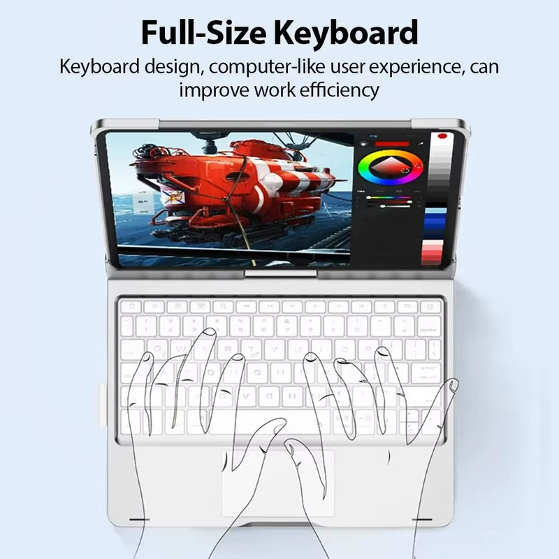 Magic Keyboard Case For IPad Pro  Air  Backlit Wireless Keyboard With Trackpad And Protective Cover 5