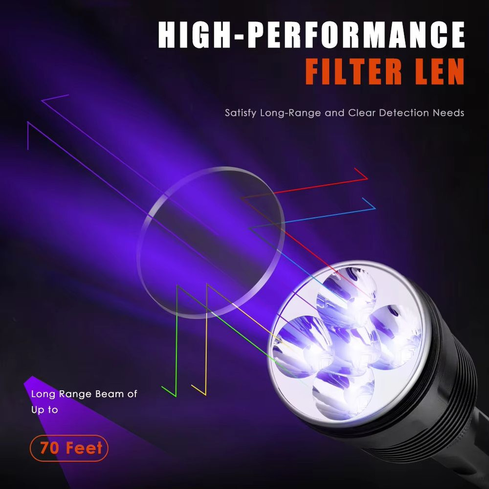 UniqueFire UV500 Black Light Flashlight 50W 365NM High Power UV Torch For Professional And Commerc 3