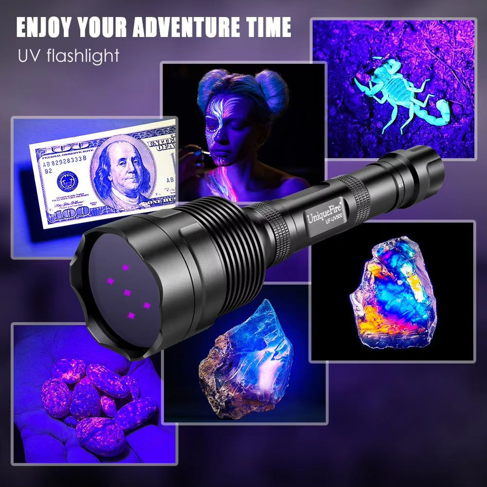 UniqueFire UV500 Black Light Flashlight 50W 365NM High Power UV Torch For Professional And Commerc 5