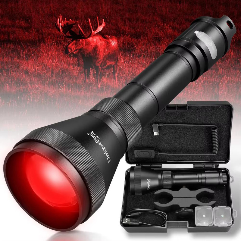 UniqueFire H5 Red Light Flashlight  Rechargeable Zoomable LED Torch With Dimmer Switch  USBC For Ou 0
