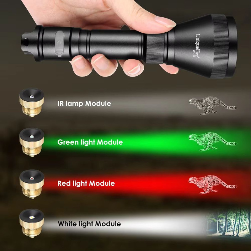 UniqueFire H5 Red Light Flashlight  Rechargeable Zoomable LED Torch With Dimmer Switch  USBC For Ou 5