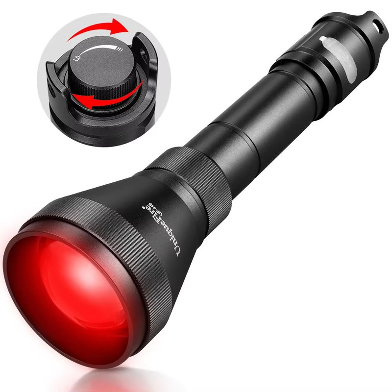 UniqueFire H5 Red Light Flashlight  Rechargeable Zoomable LED Torch With Dimmer Switch  USBC For Ou 6