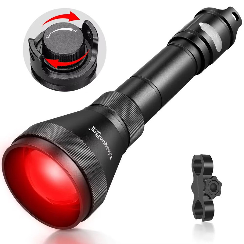 UniqueFire H5 Red Light Flashlight  Rechargeable Zoomable LED Torch With Dimmer Switch  USBC For Ou 7