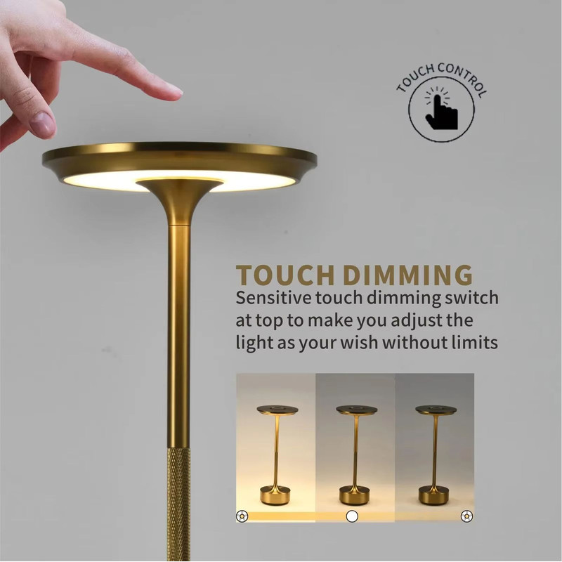 Rechargeable Wireless Table Lamp  Touch Control USBC Bedside Light For Bedroom Desk And Camping 2