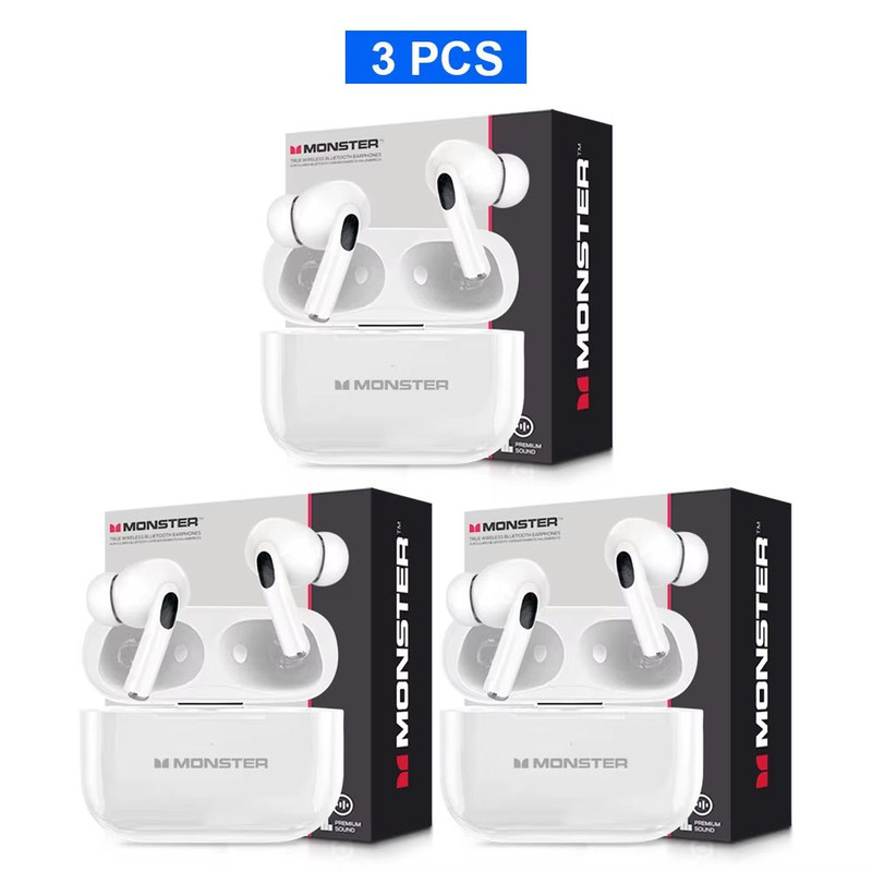 Monster TWS Wireless Bluetooth Earbuds  HD Stereo Sound Sports InEar Headphones With Charging Case  8