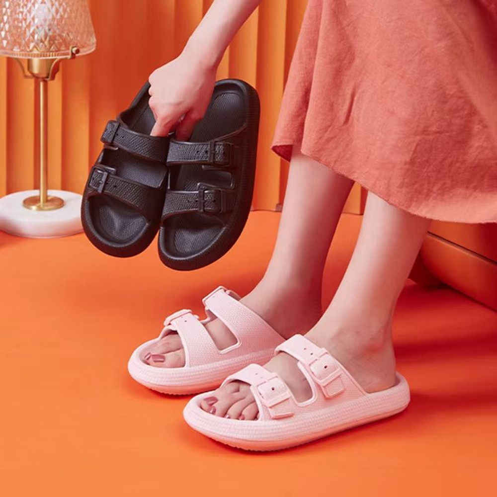 Womens Thick Platform Cloud Slippers  Soft Pillow Slides With Buckle Strap NonSlip Sole And Fashion 5
