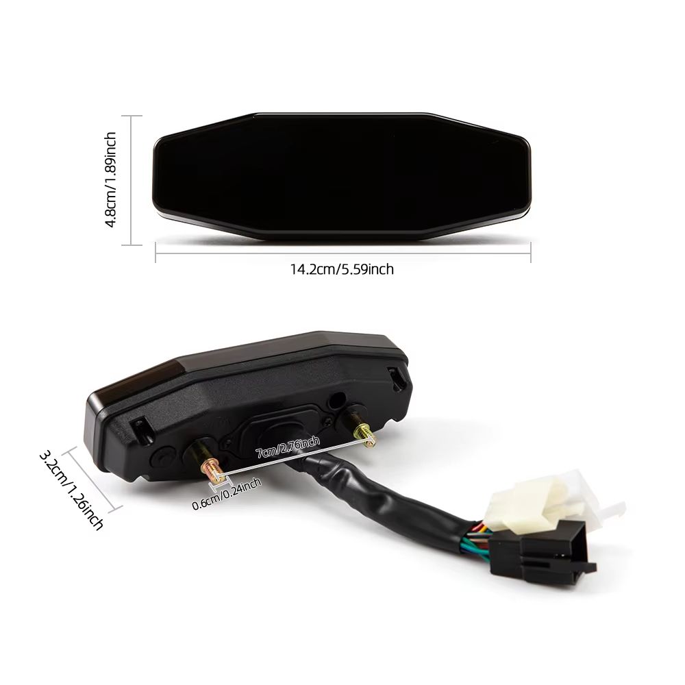 12V Universal Motorcycle Digital Speedometer LCD Display Speed Meter With LED Oil Gauge Tachomete 1