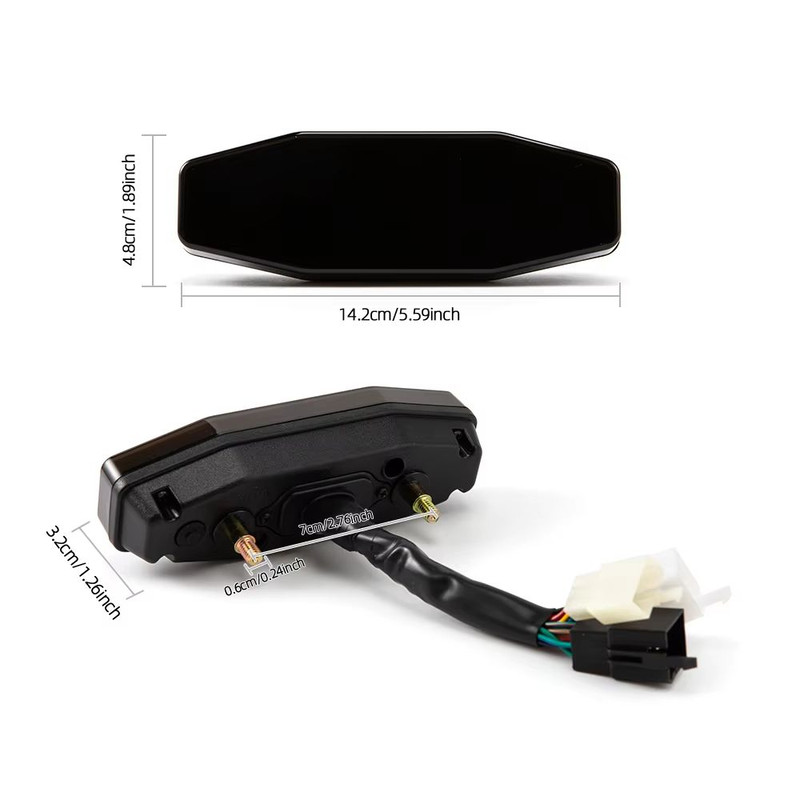 12V Universal Motorcycle Digital Speedometer LCD Display Speed Meter With LED Oil Gauge Tachomete 1