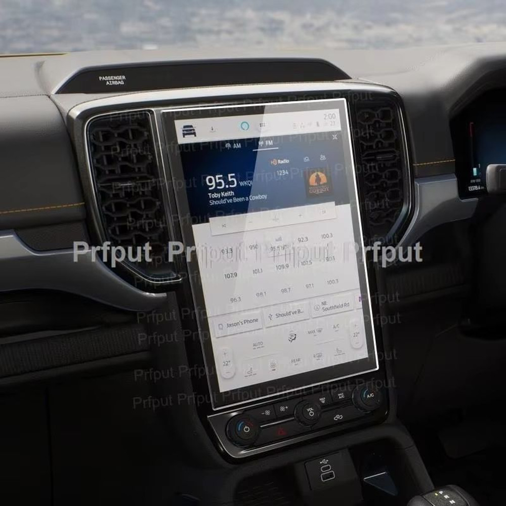 Tempered Glass Screen Protector For Ford Ranger Lariat 20242025  GPS  Infotainment Protection Film 2