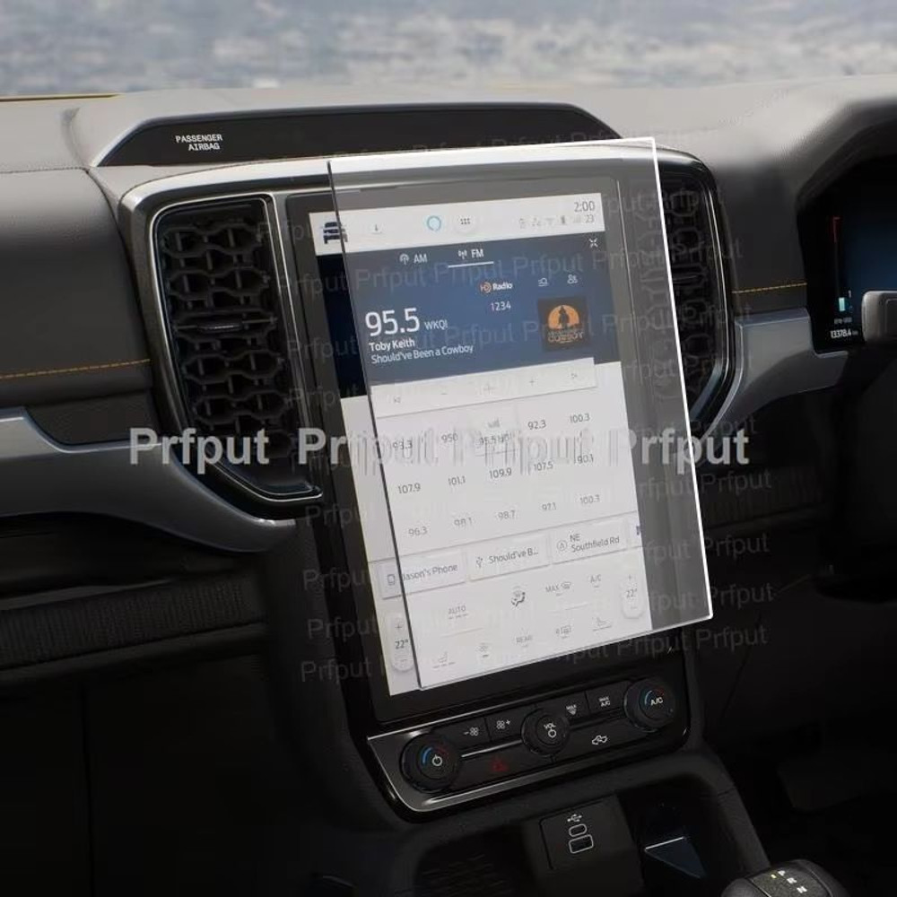 Tempered Glass Screen Protector For Ford Ranger Lariat 20242025  GPS  Infotainment Protection Film 3