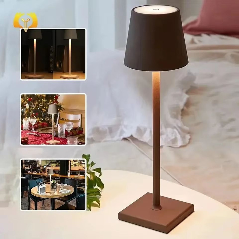Cordless USB Rechargeable Table Lamp  Waterproof Touch Control Poldina Style Lamp For Bedroom Hotel 2