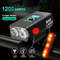 UltraBright USB Rechargeable Bicycle Light Set  Aluminum Alloy Headlight With Six Modes  Rear Taill 1