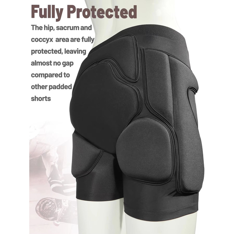 AVIVOR Protective Padded Shorts For Snowboarding Skiing  Skating  Hip Butt  Tailbone Impact Protect 4