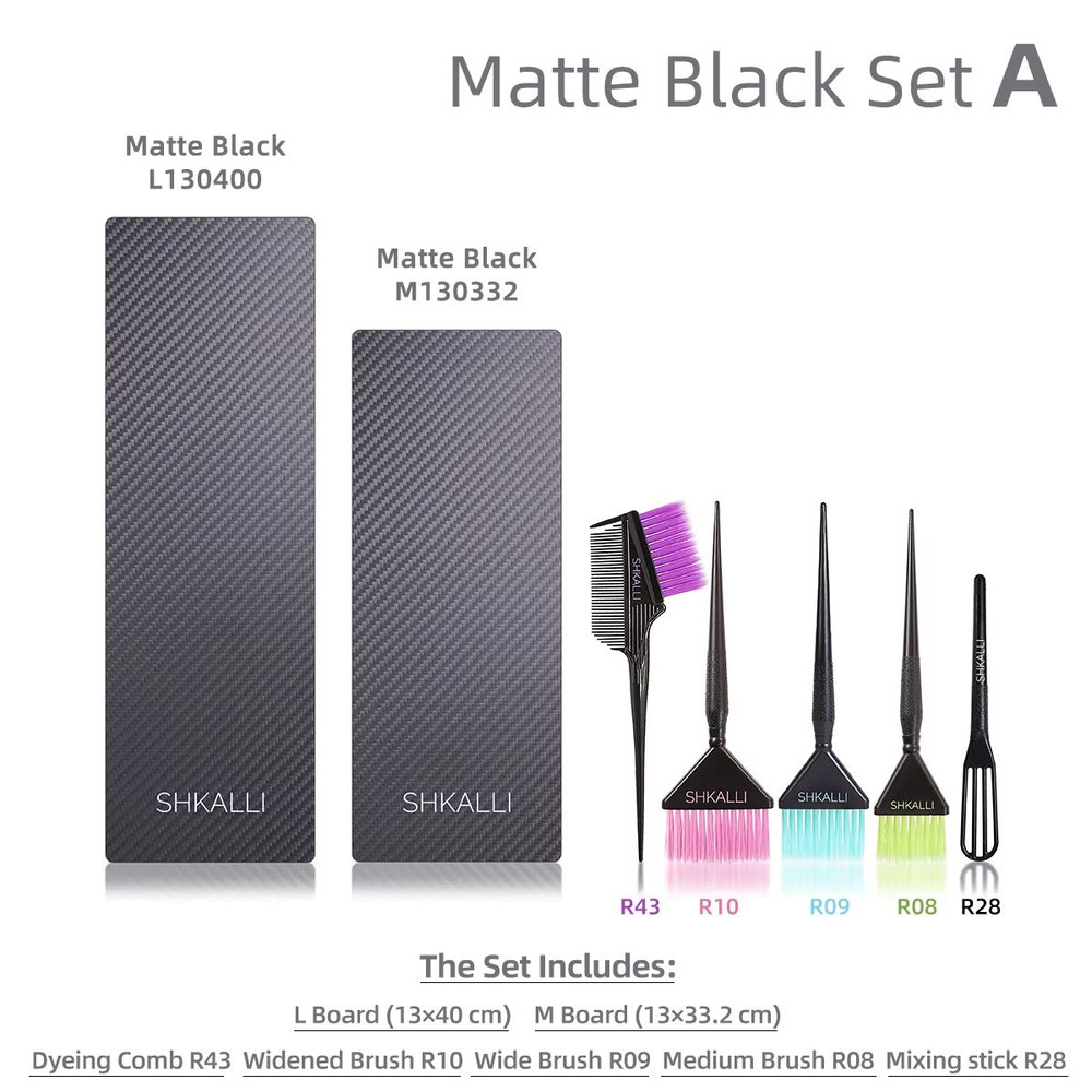 SHKALLI Professional Carbon Fibre Balayage Board  Brush Set  Hair Dyeing Kit For Stylists And Salon 10