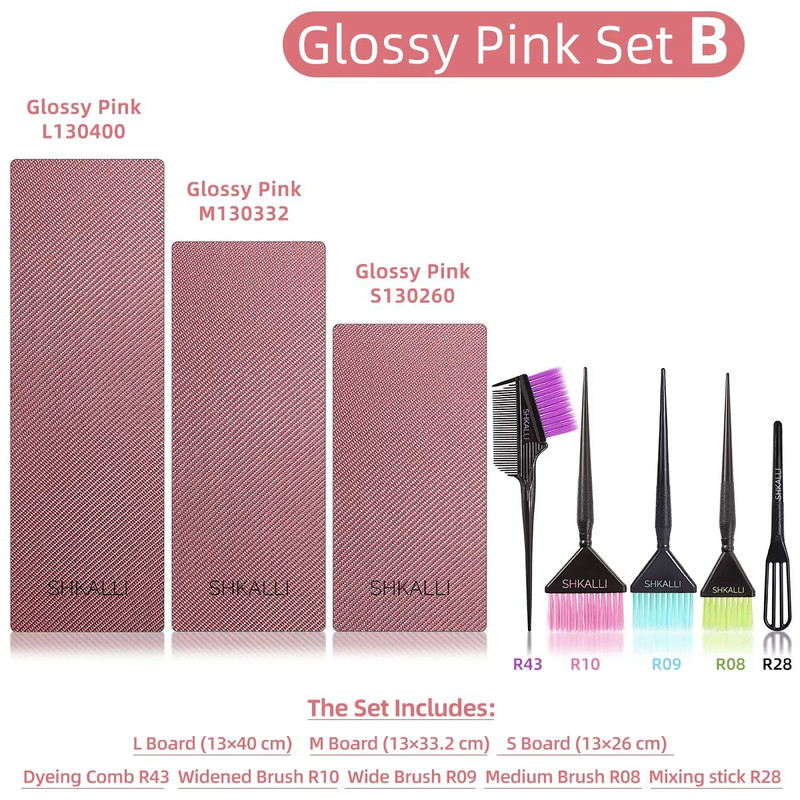 SHKALLI Professional Carbon Fibre Balayage Board  Brush Set  Hair Dyeing Kit For Stylists And Salon 25