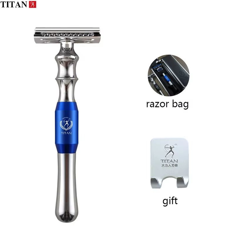 Titan HighQuality Safety Razor For Men  Metal Handle Shaving Razor With Replaceable Blades 12