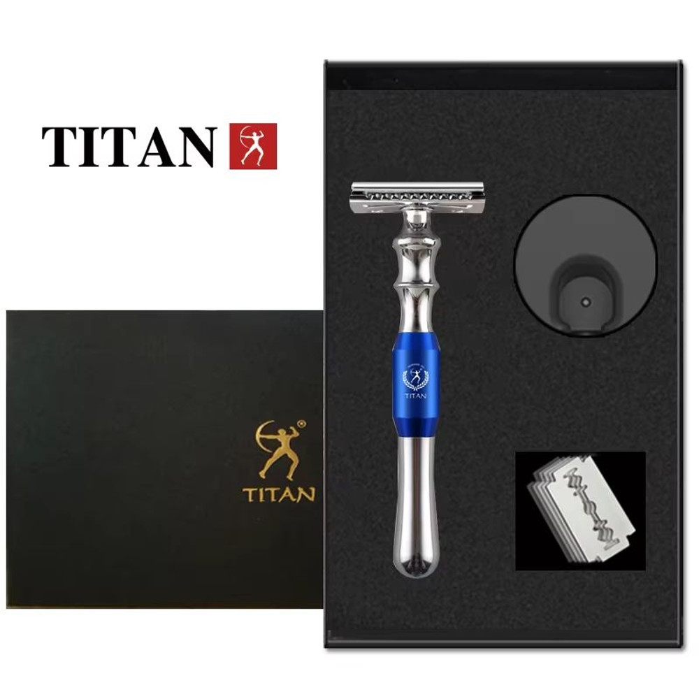 Titan HighQuality Safety Razor For Men  Metal Handle Shaving Razor With Replaceable Blades 13