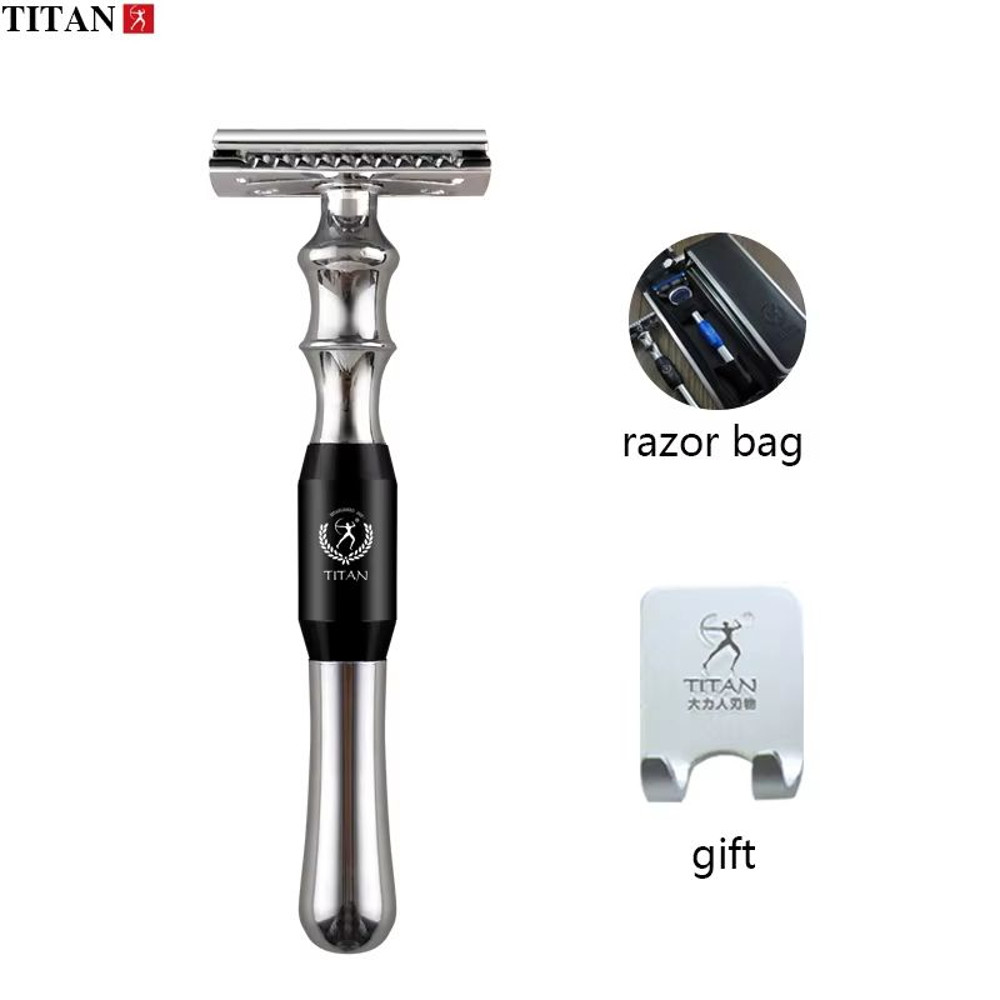 Titan HighQuality Safety Razor For Men  Metal Handle Shaving Razor With Replaceable Blades 6