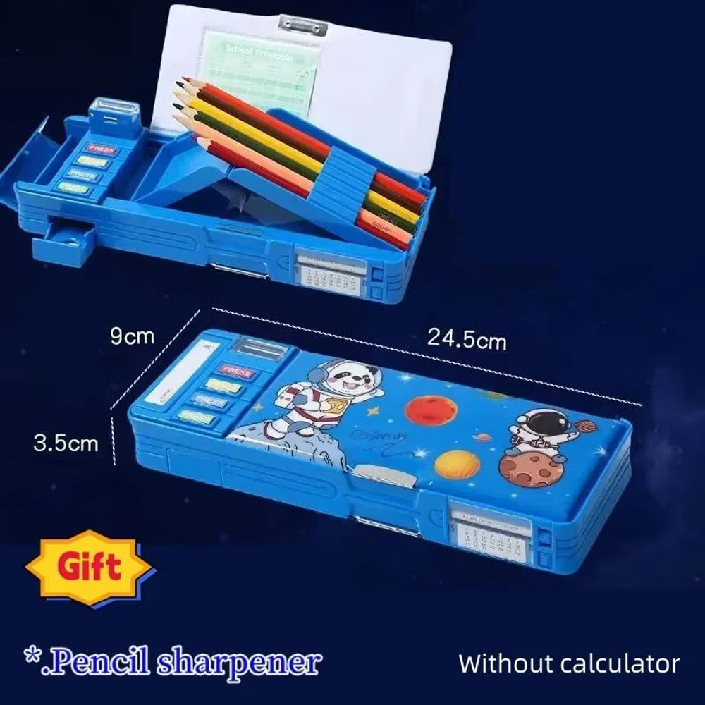 MultiFunctional Stationery Box For Students  Magnetic DoubleSided Pencil Case With Calculator  Shar 11