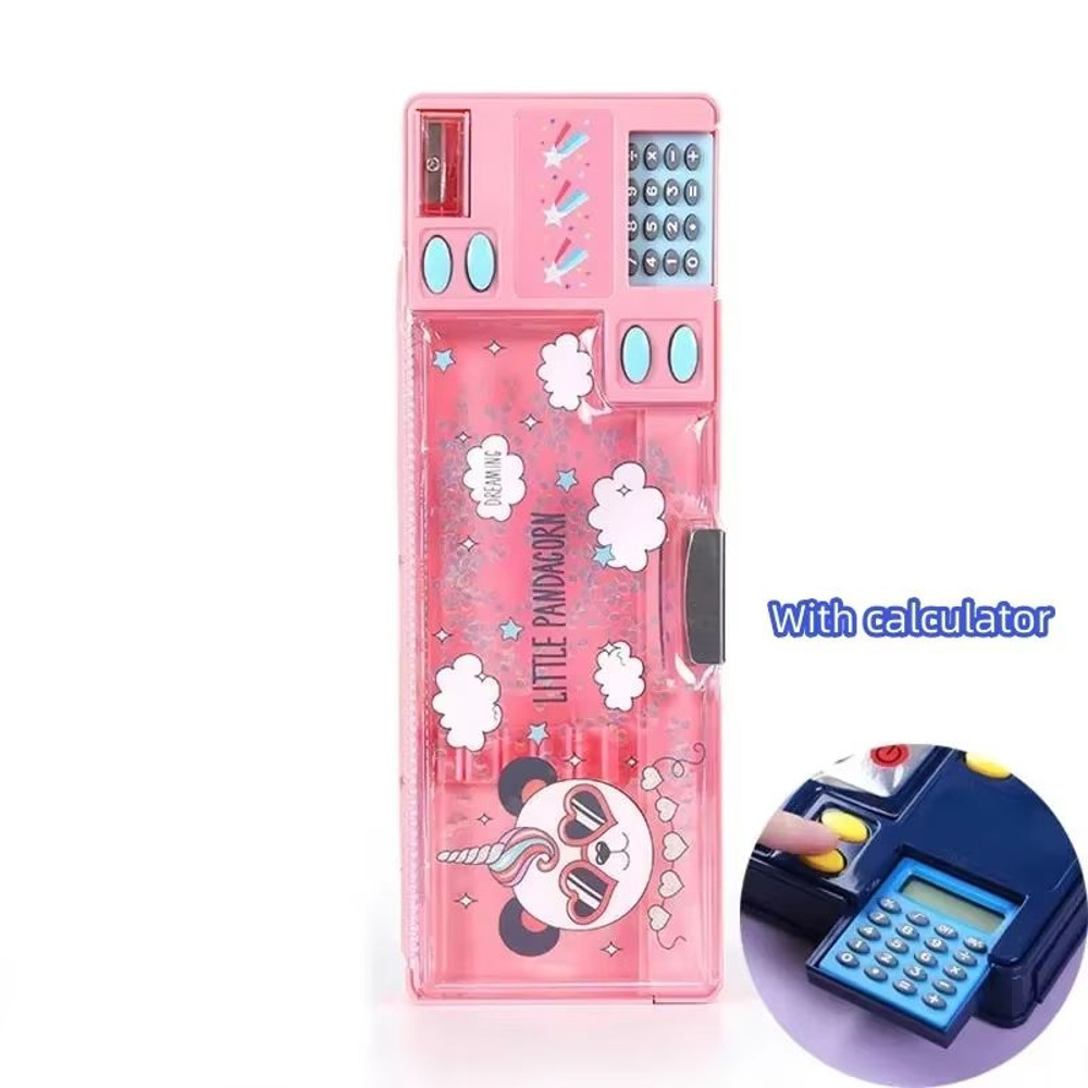 MultiFunctional Stationery Box For Students  Magnetic DoubleSided Pencil Case With Calculator  Shar 26