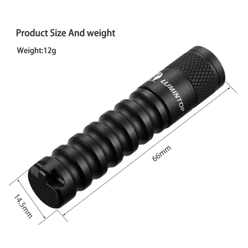 Outlook Mini EDC Flashlight  Waterproof Keychain LED Torch With 3 Modes AAA Powered 120 Lumens 4