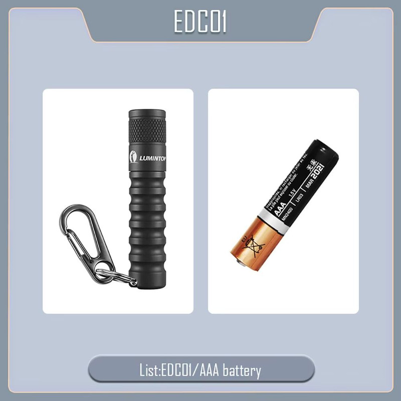 Outlook Mini EDC Flashlight  Waterproof Keychain LED Torch With 3 Modes AAA Powered 120 Lumens 8