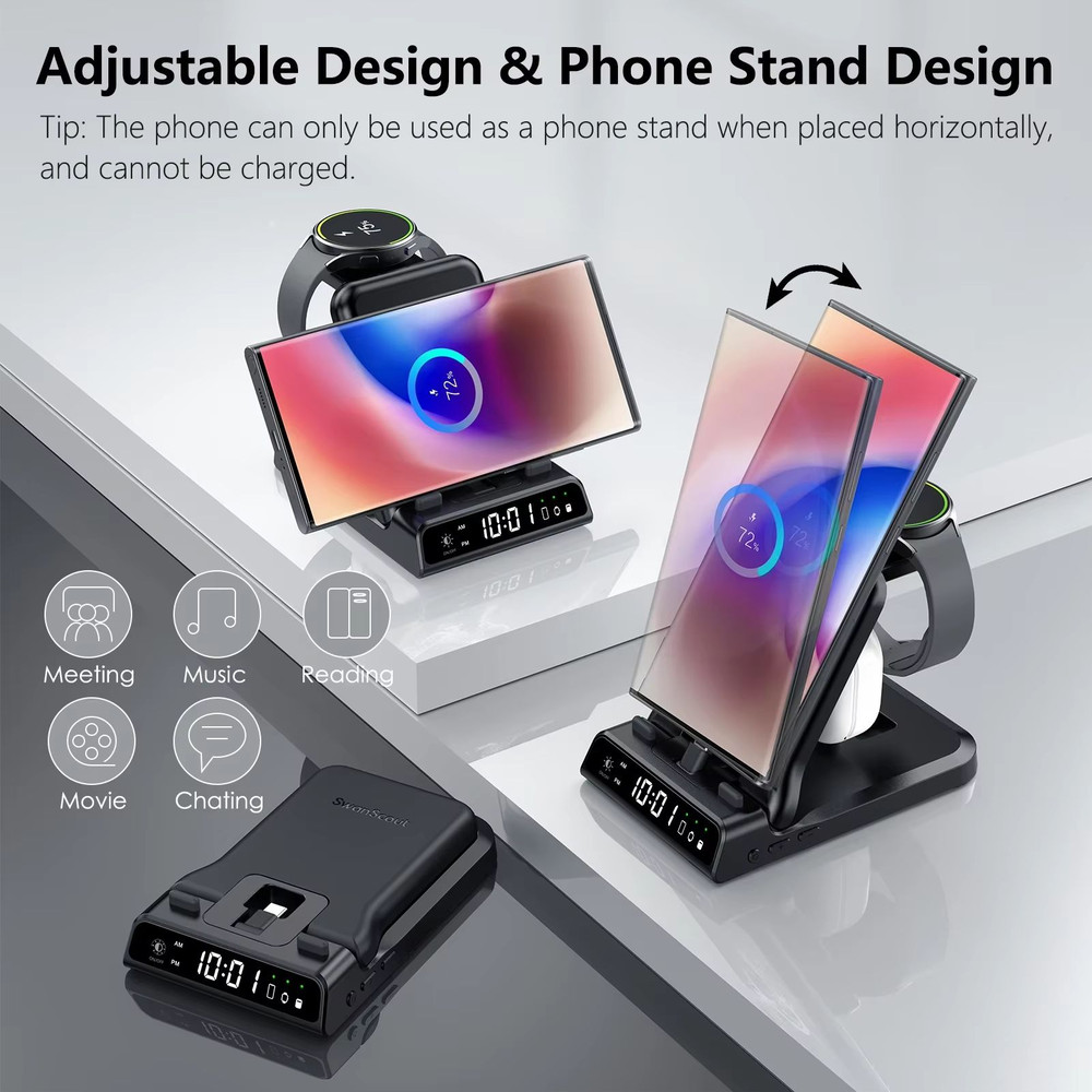 SwanScout 701S 3in1 Charging Station For Samsung Galaxy S25S24S23 Z Flip 7 Z Fold 6 Watch 876  Buds 1