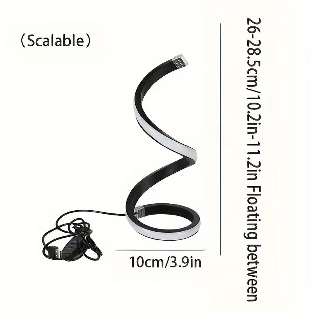 Modern Spiral LED Table Lamp With USB  Adjustable Brightness Warm White Light For Bedroom Living Ro 10