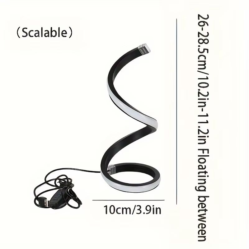 Modern Spiral LED Table Lamp With USB  Adjustable Brightness Warm White Light For Bedroom Living Ro 10
