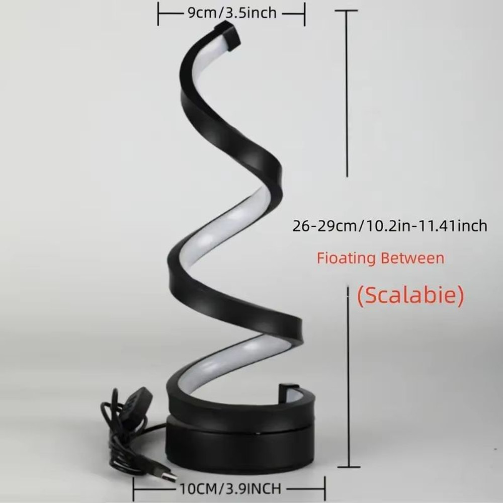 Modern Spiral LED Table Lamp With USB  Adjustable Brightness Warm White Light For Bedroom Living Ro 11