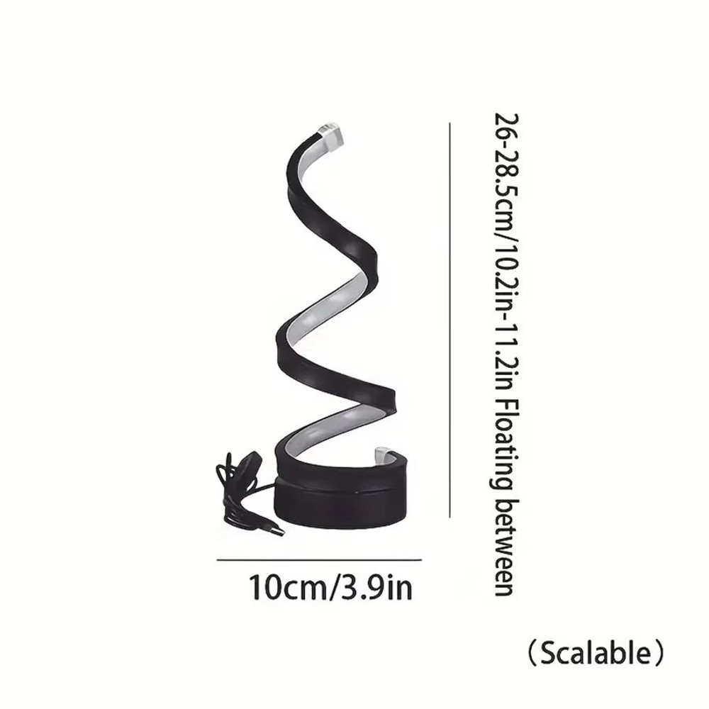Modern Spiral LED Table Lamp With USB  Adjustable Brightness Warm White Light For Bedroom Living Ro 5