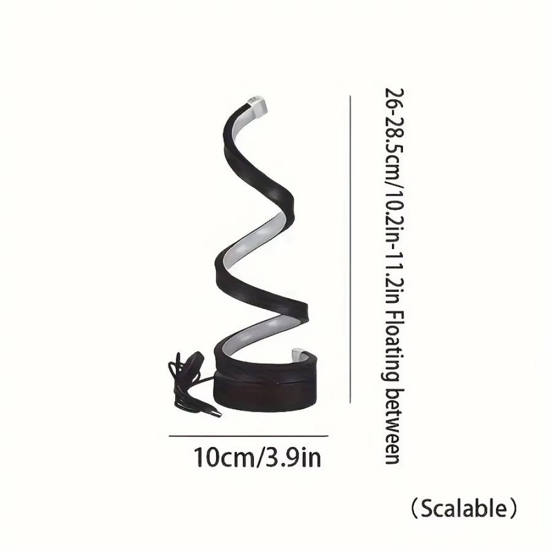 Modern Spiral LED Table Lamp With USB  Adjustable Brightness Warm White Light For Bedroom Living Ro 8